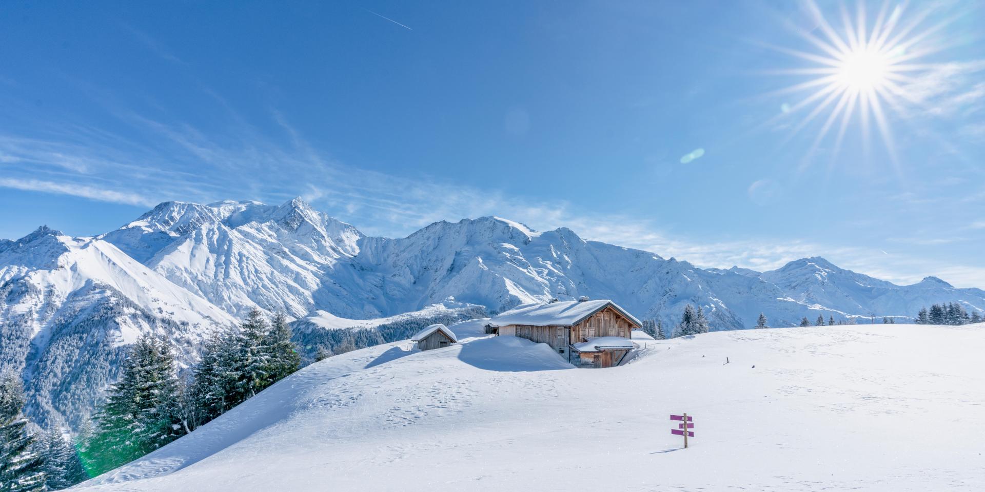 The snow-covered Mont-Blanc massif
