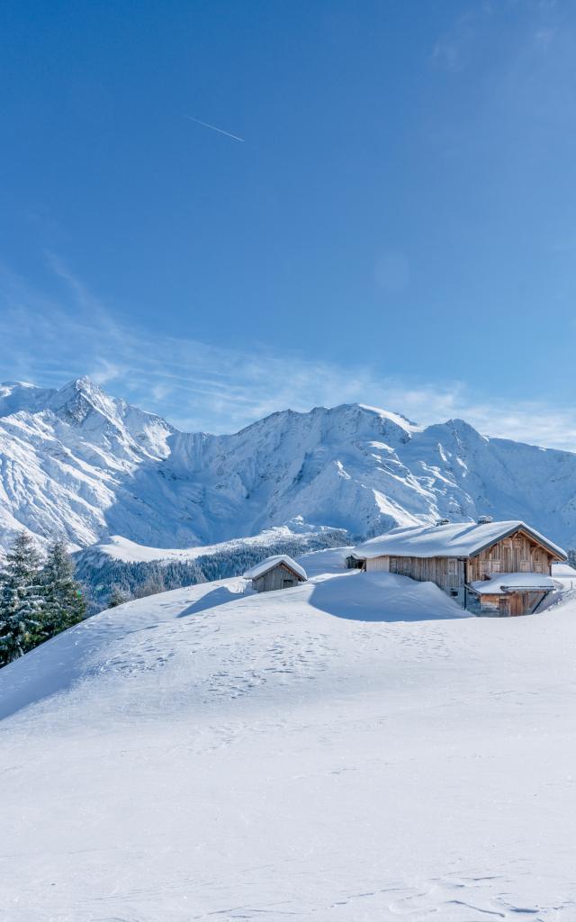 The snow-covered Mont-Blanc massif
