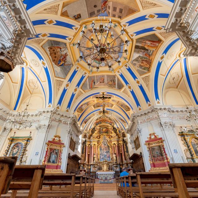 Inside the church of Saint-Nicolas de Véroce