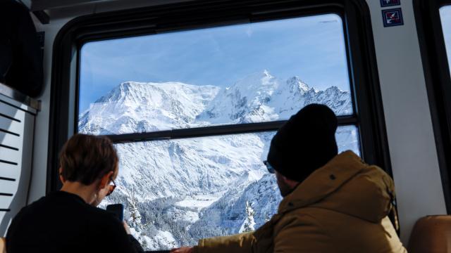 Vista sul tram del Monte Bianco