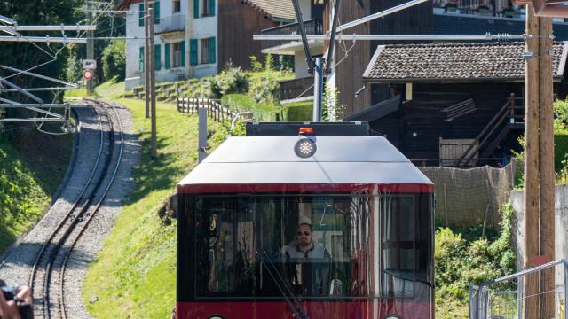 Il tram del Monte Bianco alla stazione di Saint-Gervais