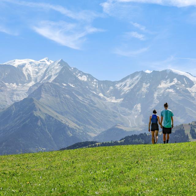 Hiking in the alpine pastures of Saint-Gervais Mont-Blanc