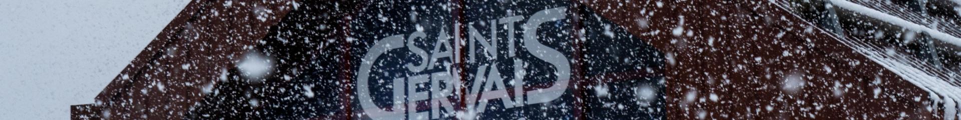 The snow-covered resort of Saint-Gervais