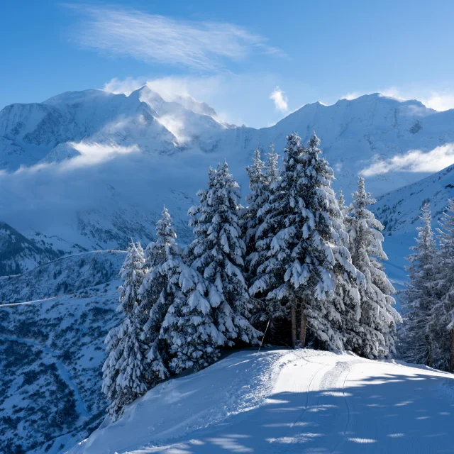 Le domaine skiable enneigé